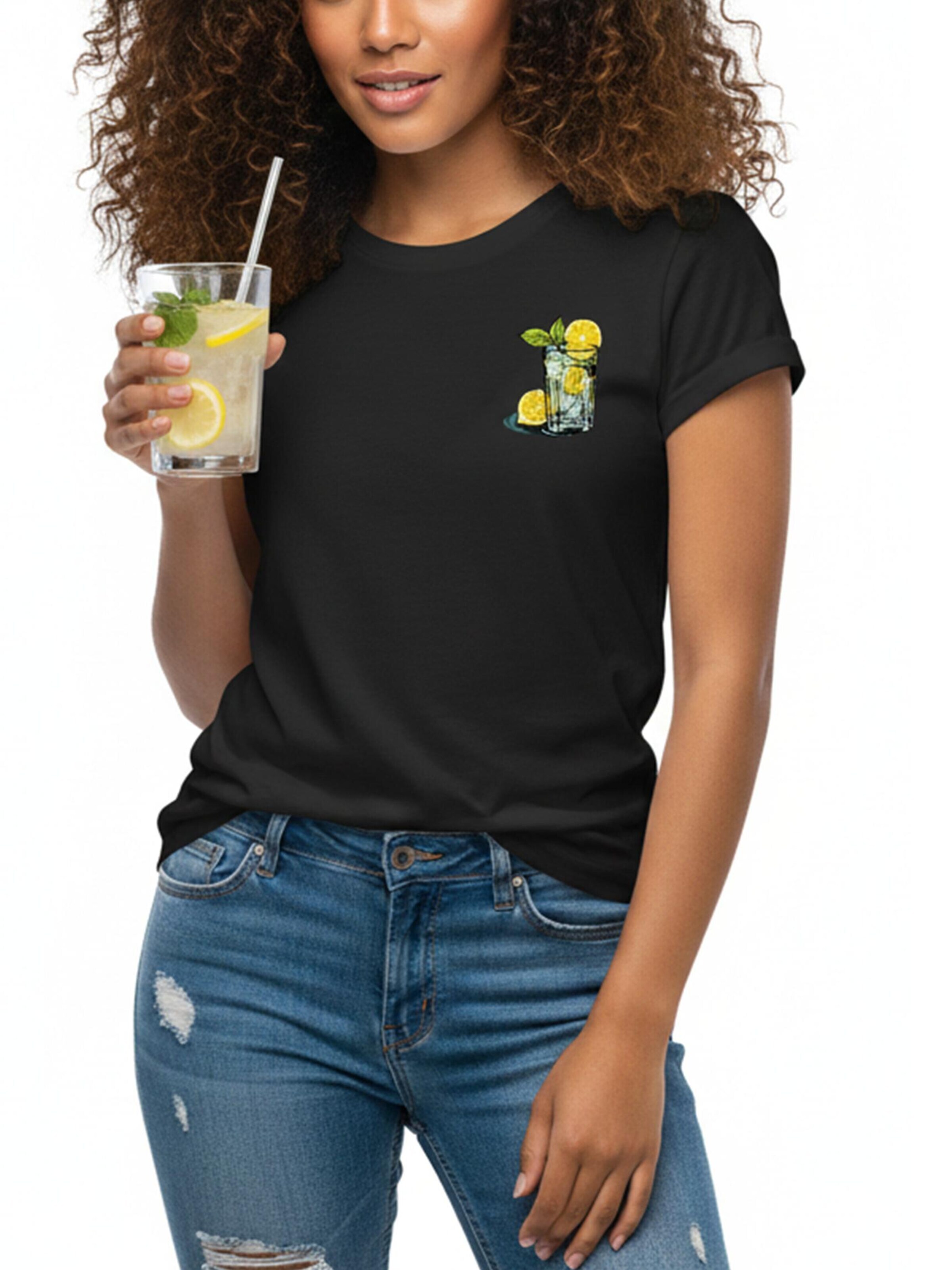 MAKAYA Shirt 'Gin Tonic' in Black