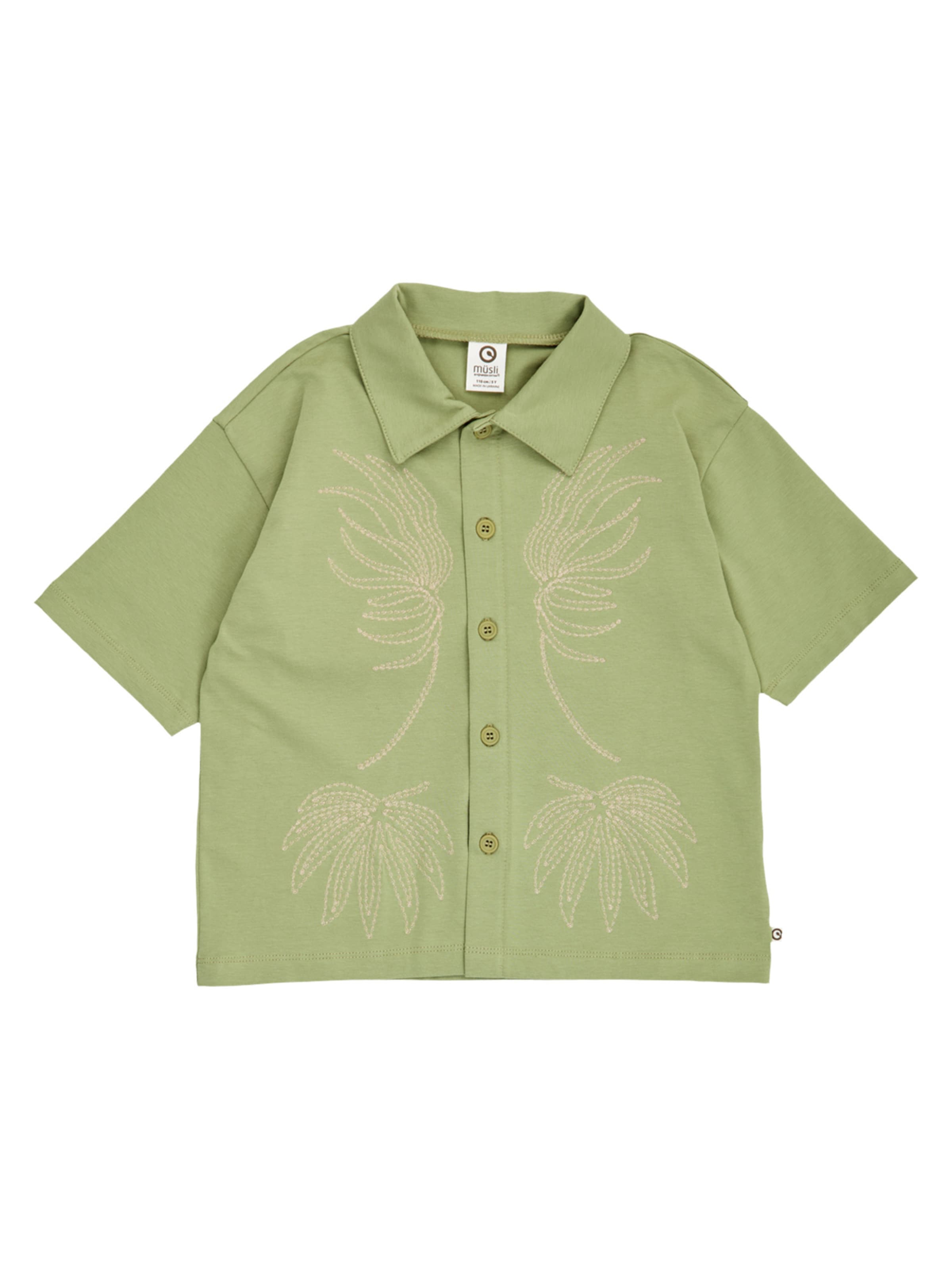 Regular fit Camicia di Müsli by GREEN COTTON in verde: frontale