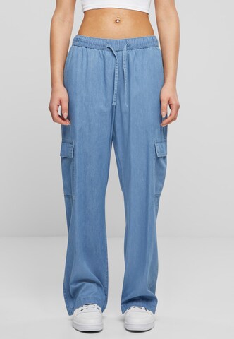 Urban Classics Loosefit Cargojeans i blå: forside