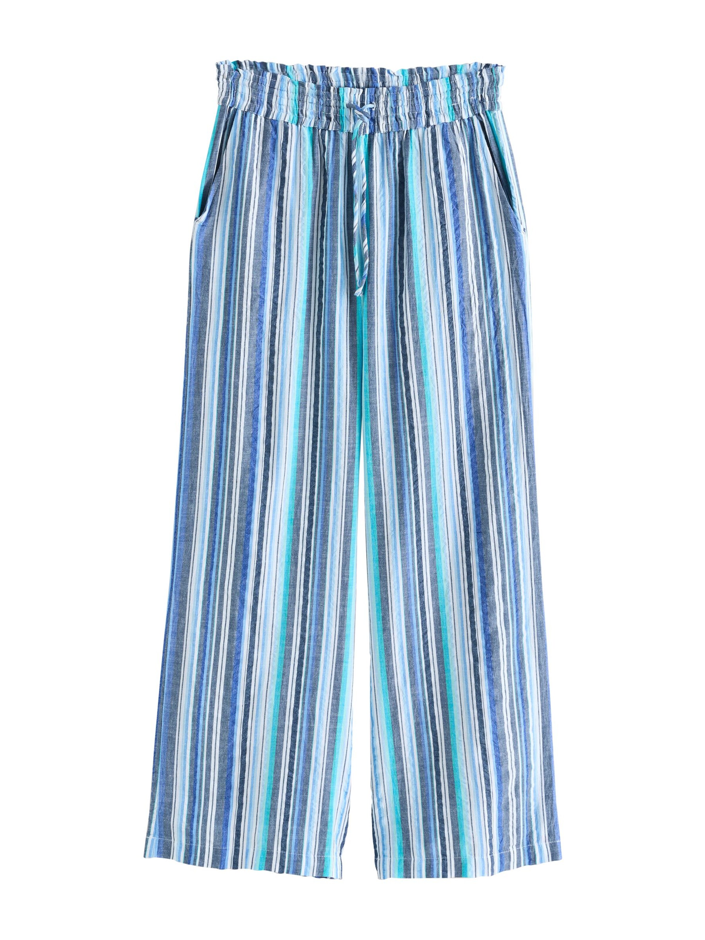 Next Pantalon en bleu / bleu marine / turquoise / blanc, Vue avec produit