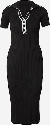 TrendyolPletena haljina - crna boja: prednji dio