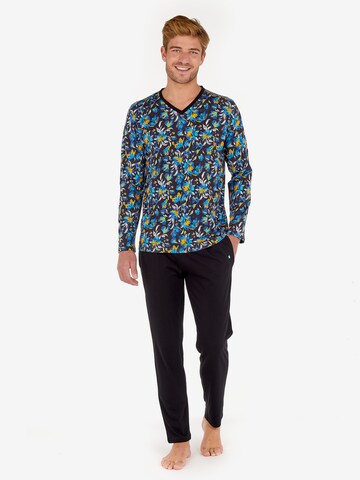 Pyjama long 'Cancun' HOM en noir : devant