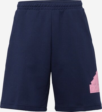 ADIDAS SPORTSWEAR Workout Pants 'BOS' in Blue: front