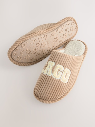 Next Huisschoenen 'Cord Slogan' in Bruin