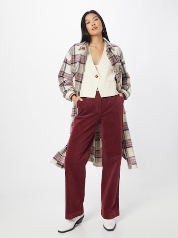 Coster Copenhagen Wide leg Bandplooibroek 'Petra' in Rood