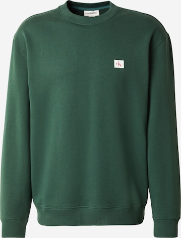 Sweat-shirt Calvin Klein Jeans en vert : devant