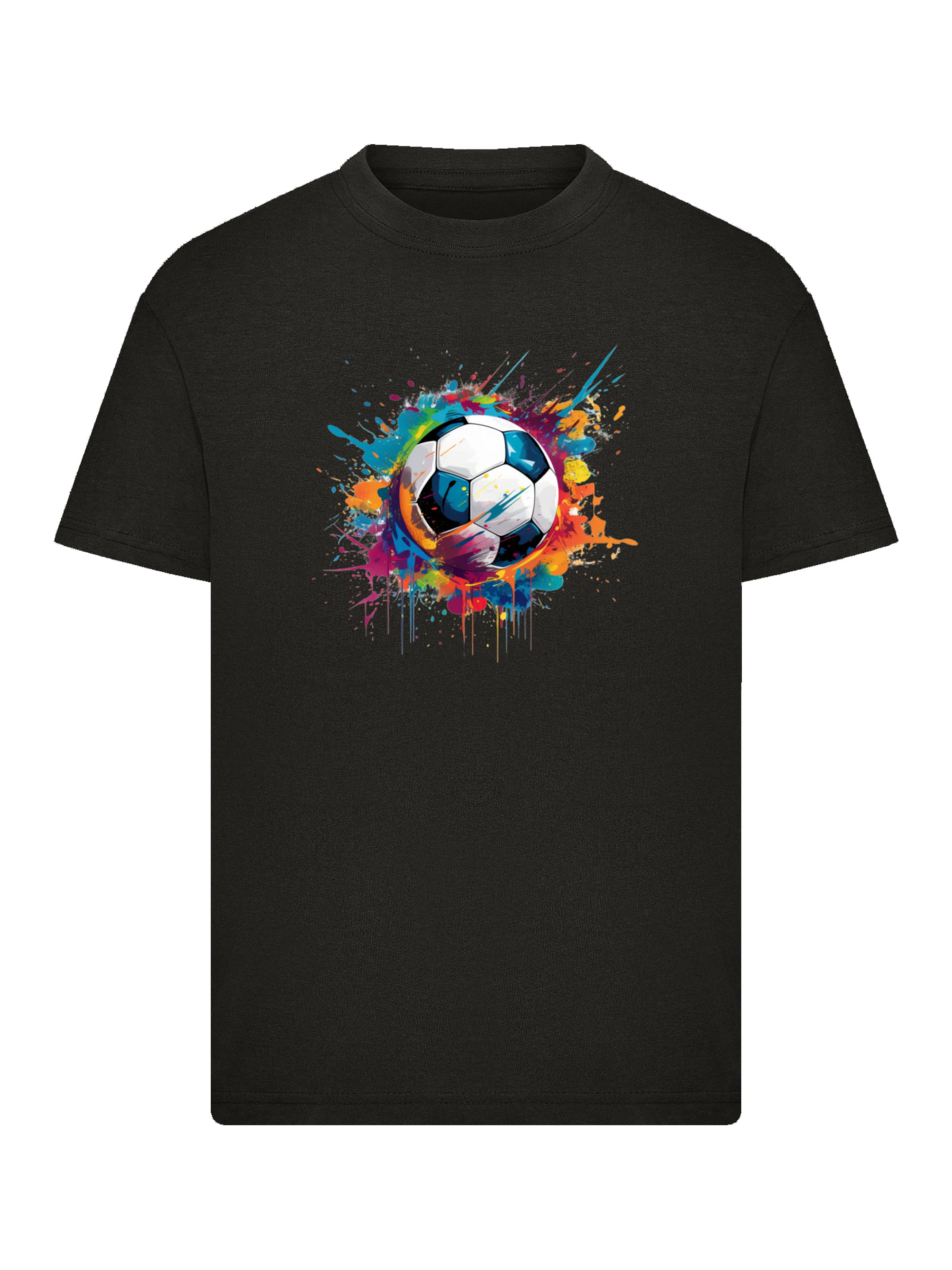 T-Shirt 'Bunte Fußball' F4NT4STIC en noir : devant