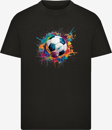 F4NT4STIC T-Shirt 'Bunte Fußball' in Schwarz: Vorderseite