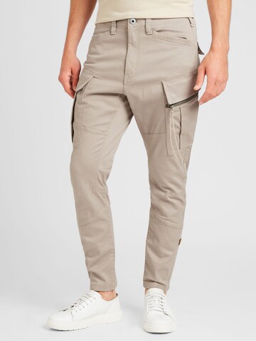 G-Star RAW Tapered Cargobroek in Beige: voorkant