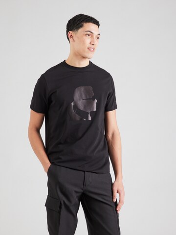 T-Shirt Karl Lagerfeld en noir : devant