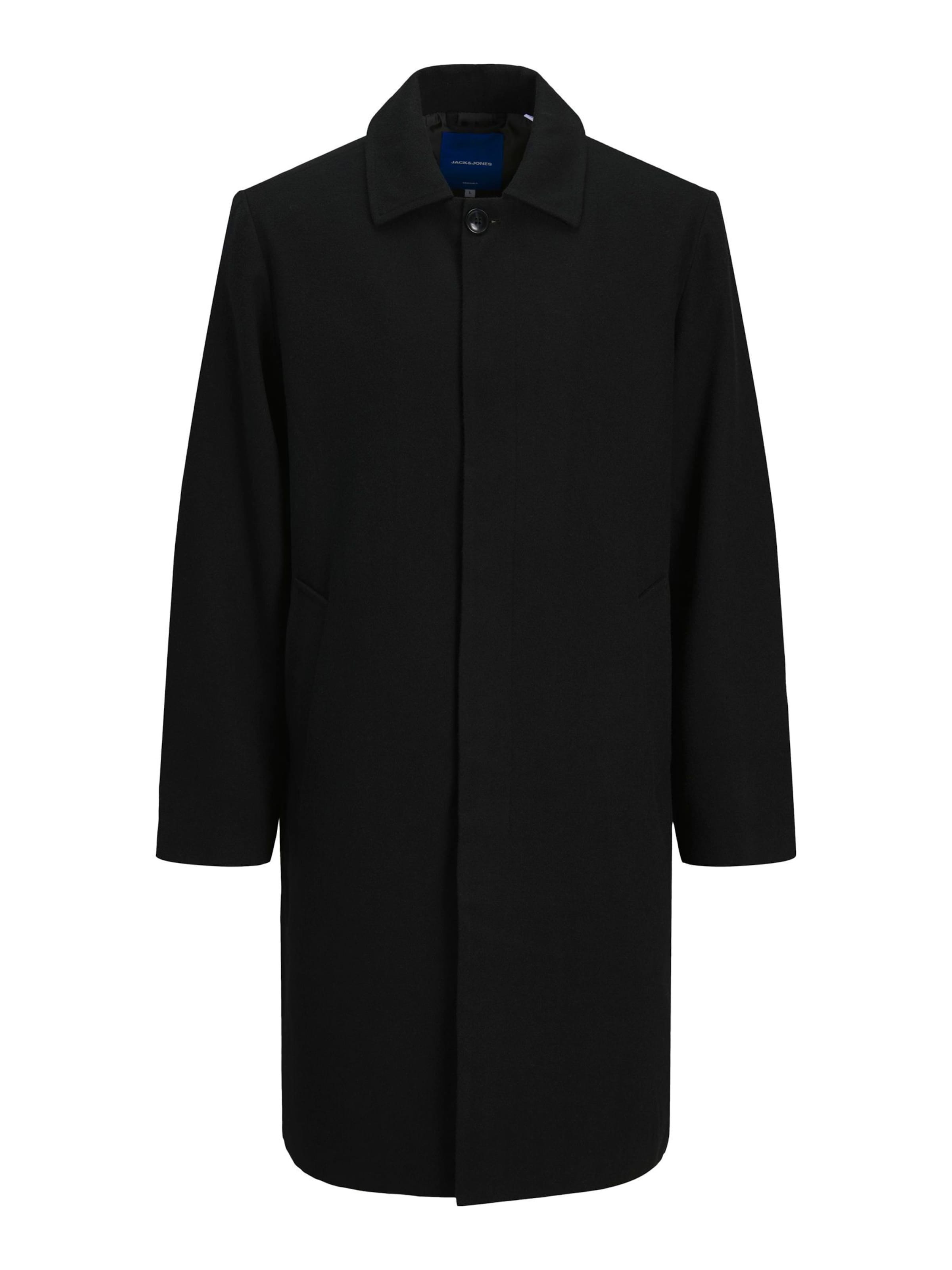 JACK & JONES - Abrigo de entretiempo en negro: frente