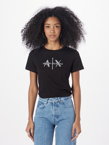 Tricou de la ARMANI EXCHANGE pe negru: față