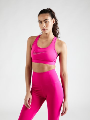 NIKE Bustier Sport bh in Roze: voorkant