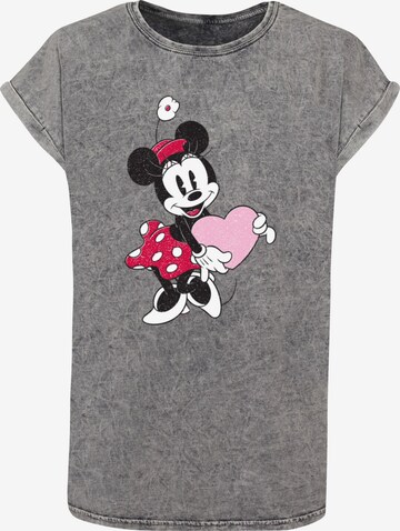 ABSOLUTE CULT Shirt 'Minnie Mouse - Love Heart' in Grijs: voorkant