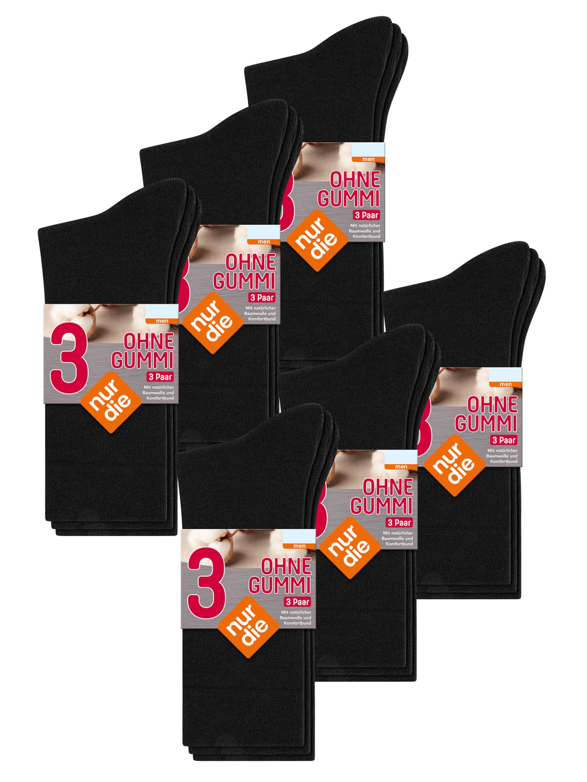 Chaussettes ' 18er-Pack Ohne Gummi ' Nur Die en noir : devant