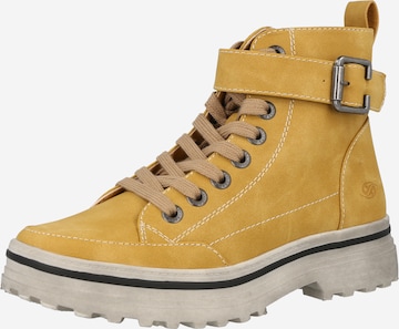 Dockers by Gerli Lace-Up Ankle Boots in Yellow: front