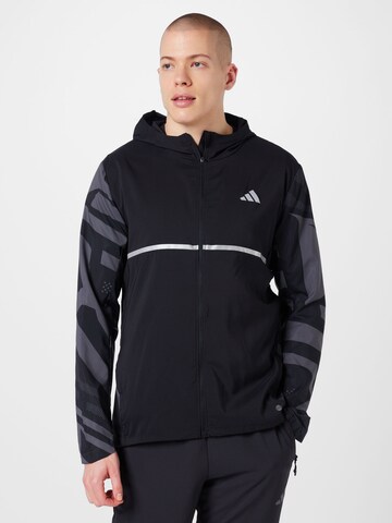 ADIDAS PERFORMANCE Sportjacke 'Own The Run Seasonal' in Schwarz: predná strana