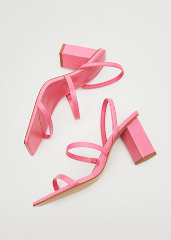 MANGO Strap Sandals 'Trini' in Pink