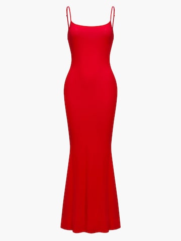cfab (formerly creamy fabrics) Klänning 'Ribbed Cami Maxikleid' i röd: framsida