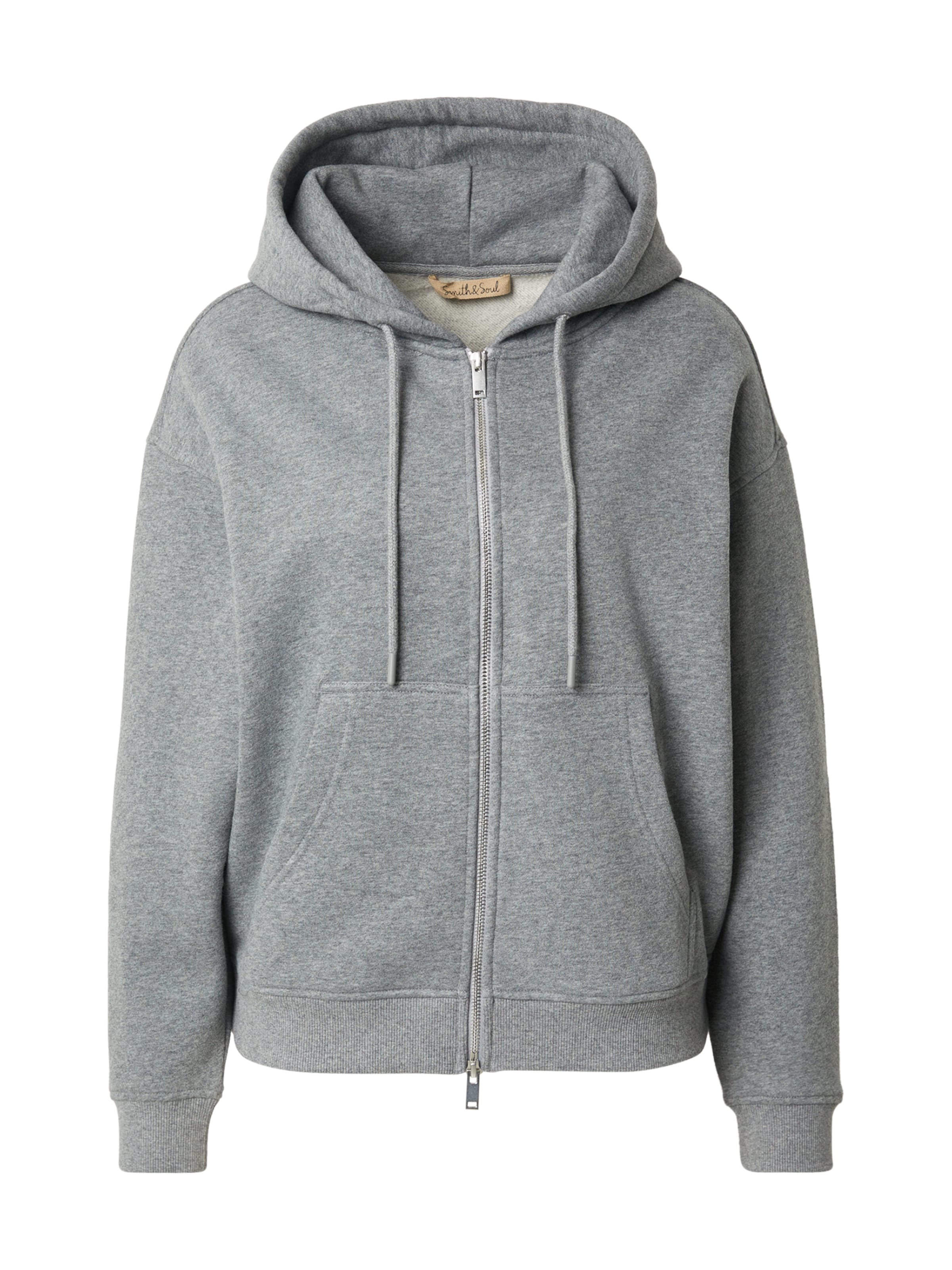 Giacca di felpa 'Soul Studio' di Smith&Soul in grigio: frontale