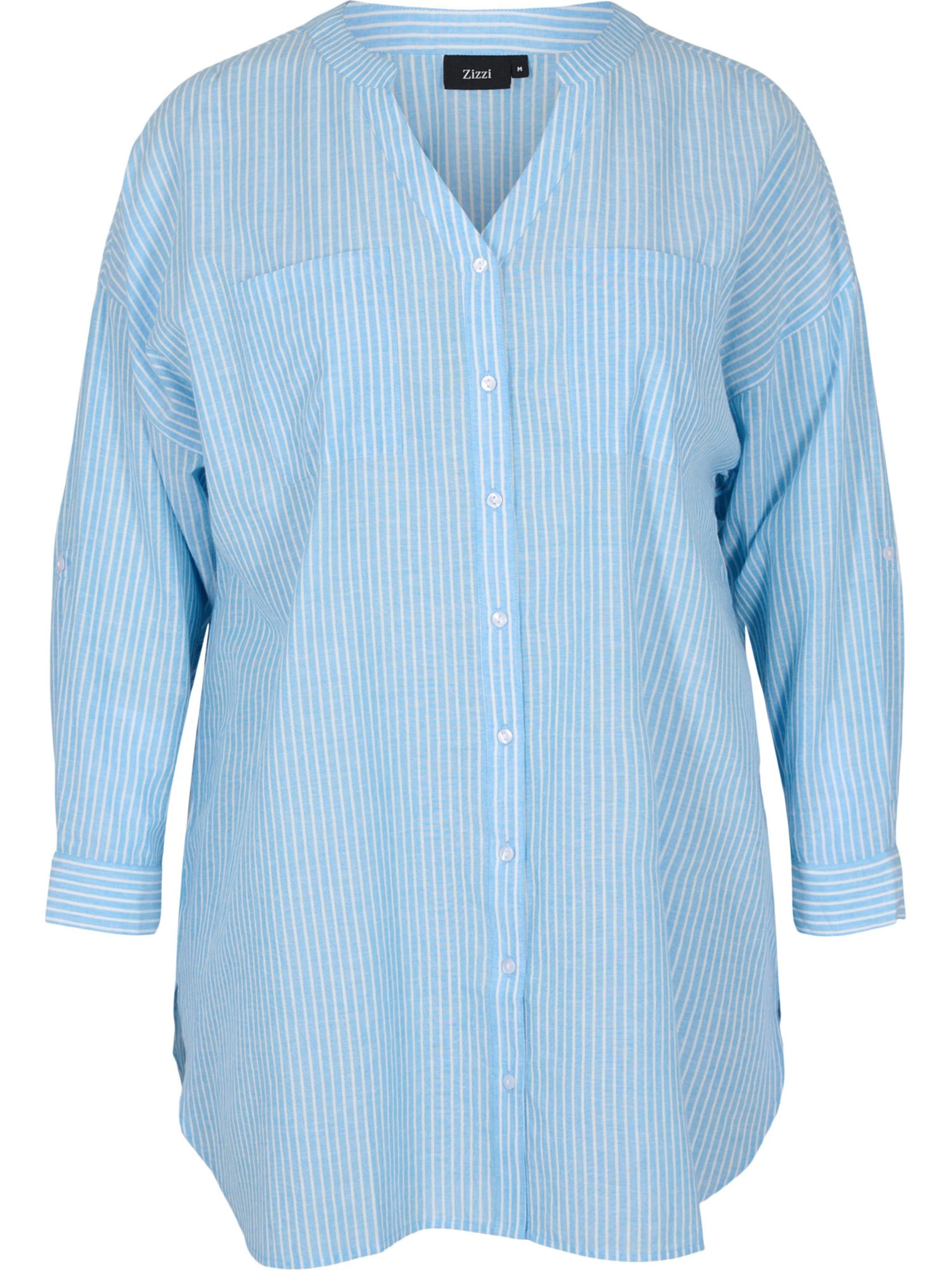 ASaLd Taglie comode Zizzi Camicia da donna CAALMA in Blu Cielo, Blu Chiaro ASaLd Taglie comode Zizzi Camicia da donna CAALMA in Blu Cielo, Blu Chiaro