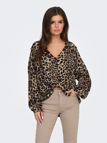 Chemisier 'ONLMASC THALIA' ONLY en marron : devant