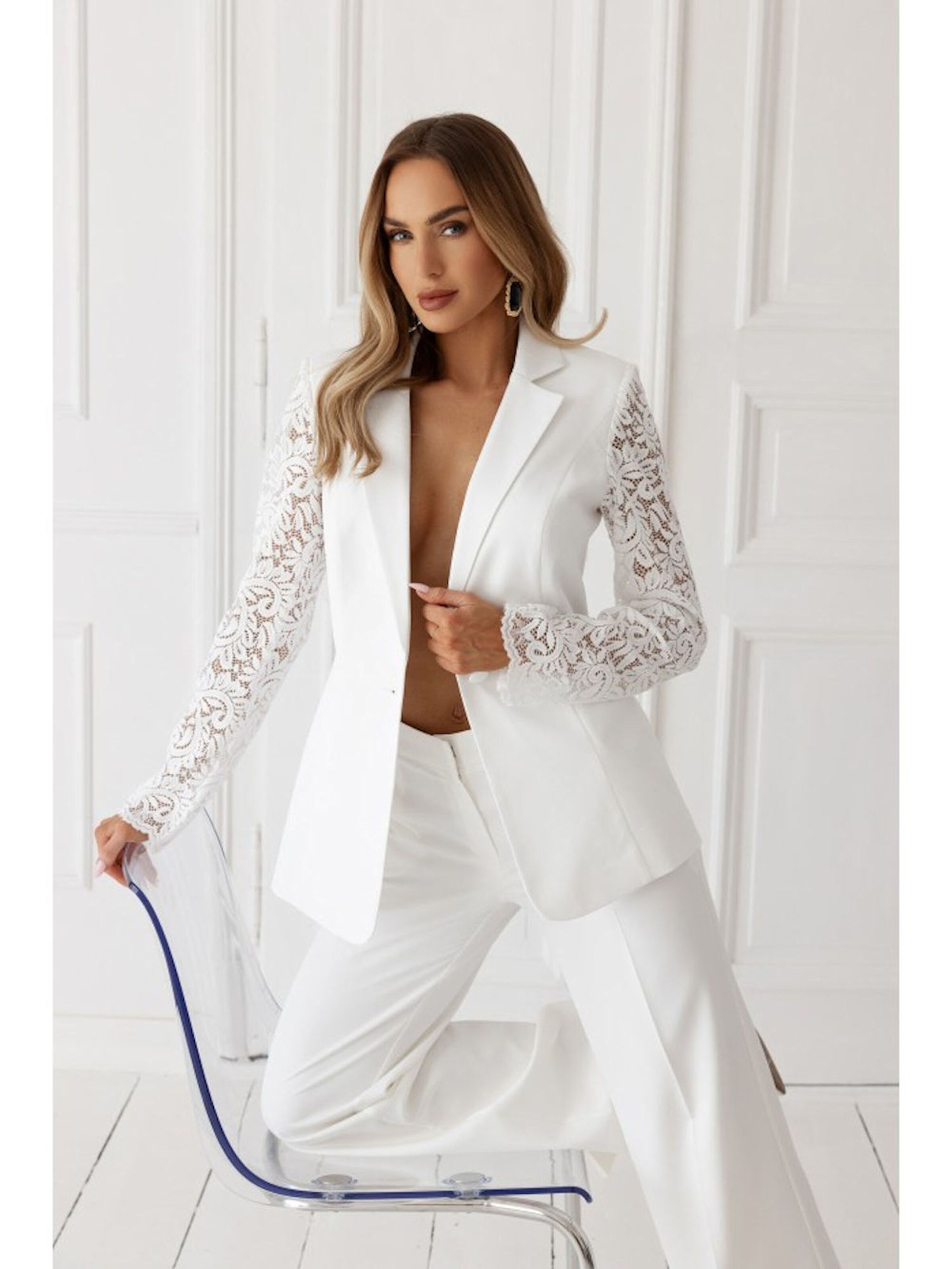 Numoco Blazer 'Gerda'‌‌‌‌‌‌‌‌‌ in Weiß