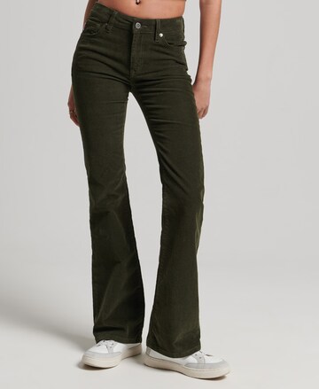 Superdry Flared Broek in Groen: voorkant