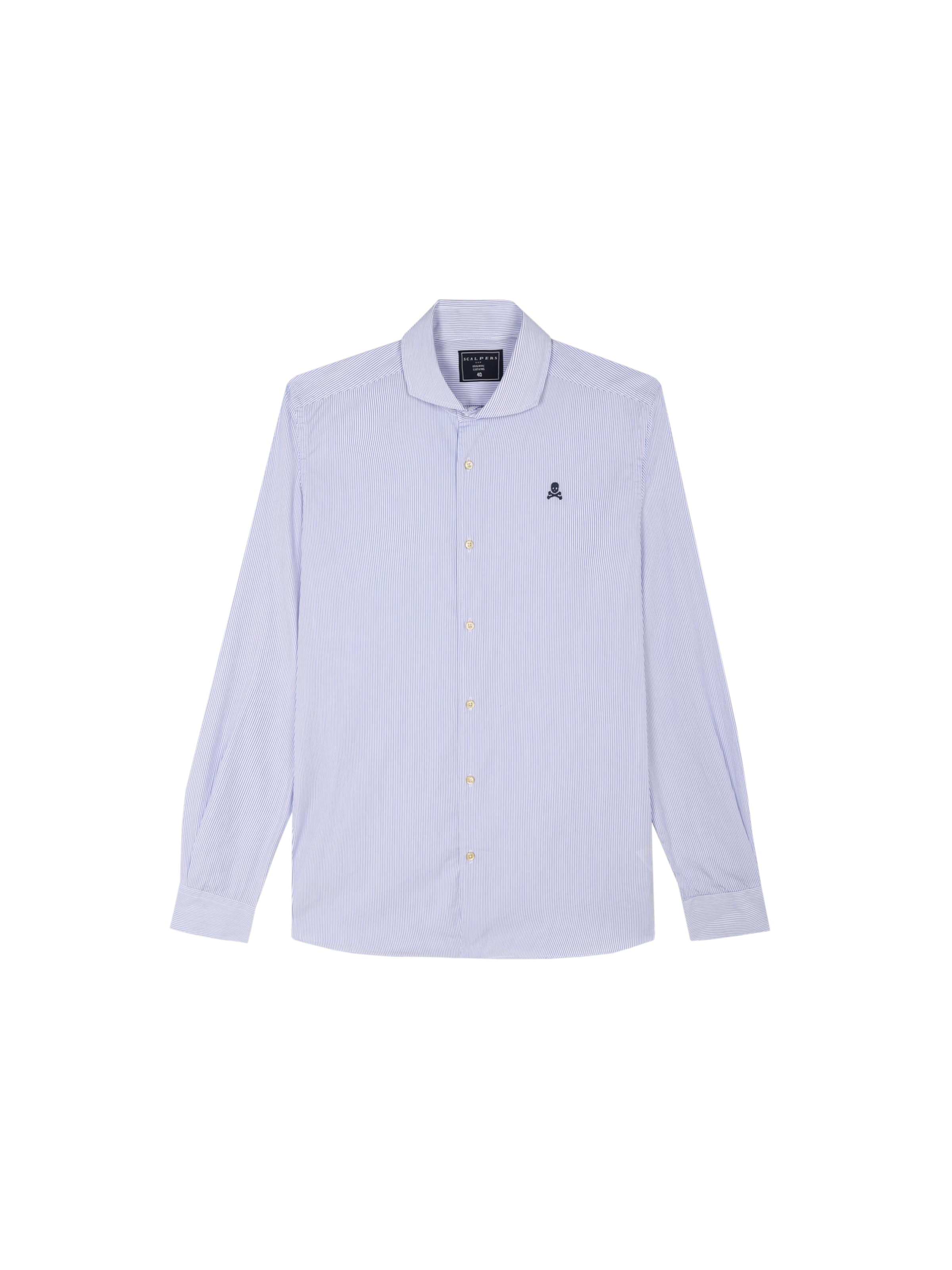 Scalpers Button Up Shirt in Blue: front