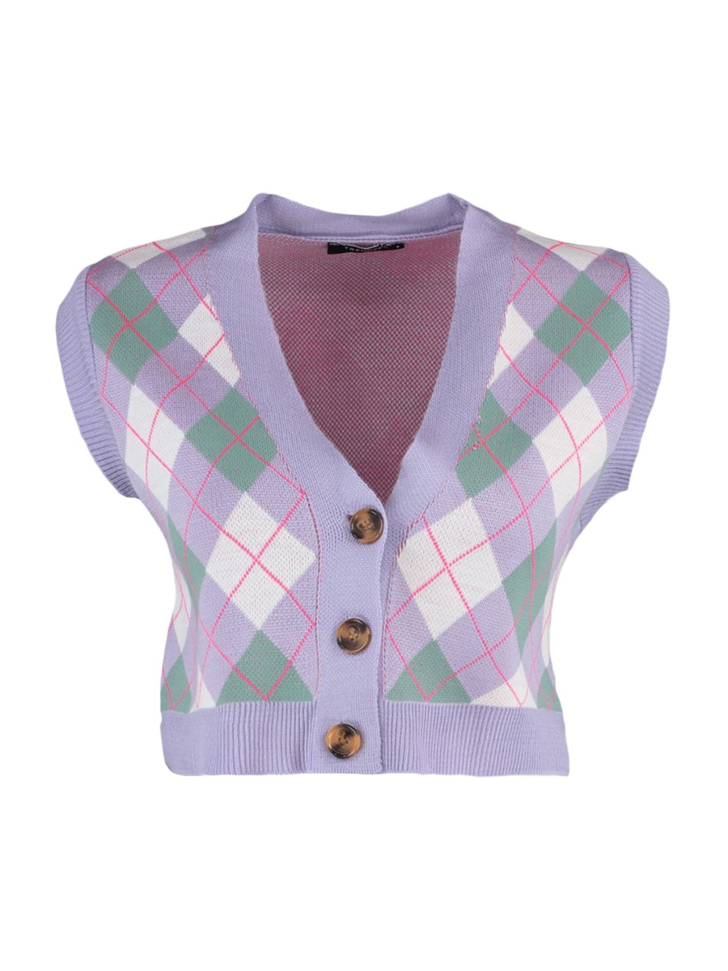 Trendyol Pletená vesta – fialová: přední strana