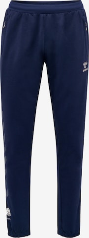 Hummel Tapered Workout Pants 'Move Grid' in Blue: front