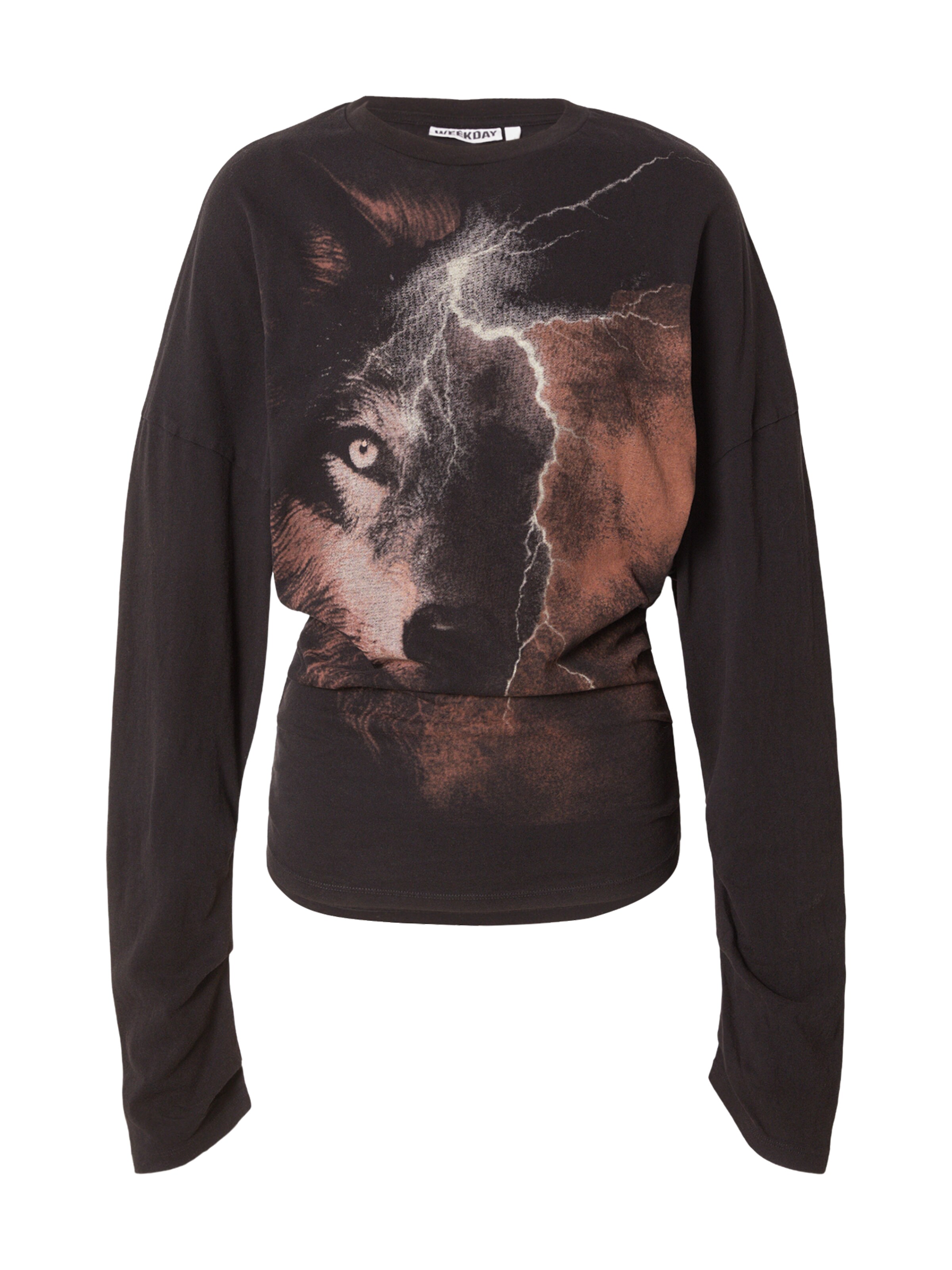 Maglietta 'Georgina' in XS WEEKDAY di colore marrone / grigio / nero, Visualizzazione prodotti
