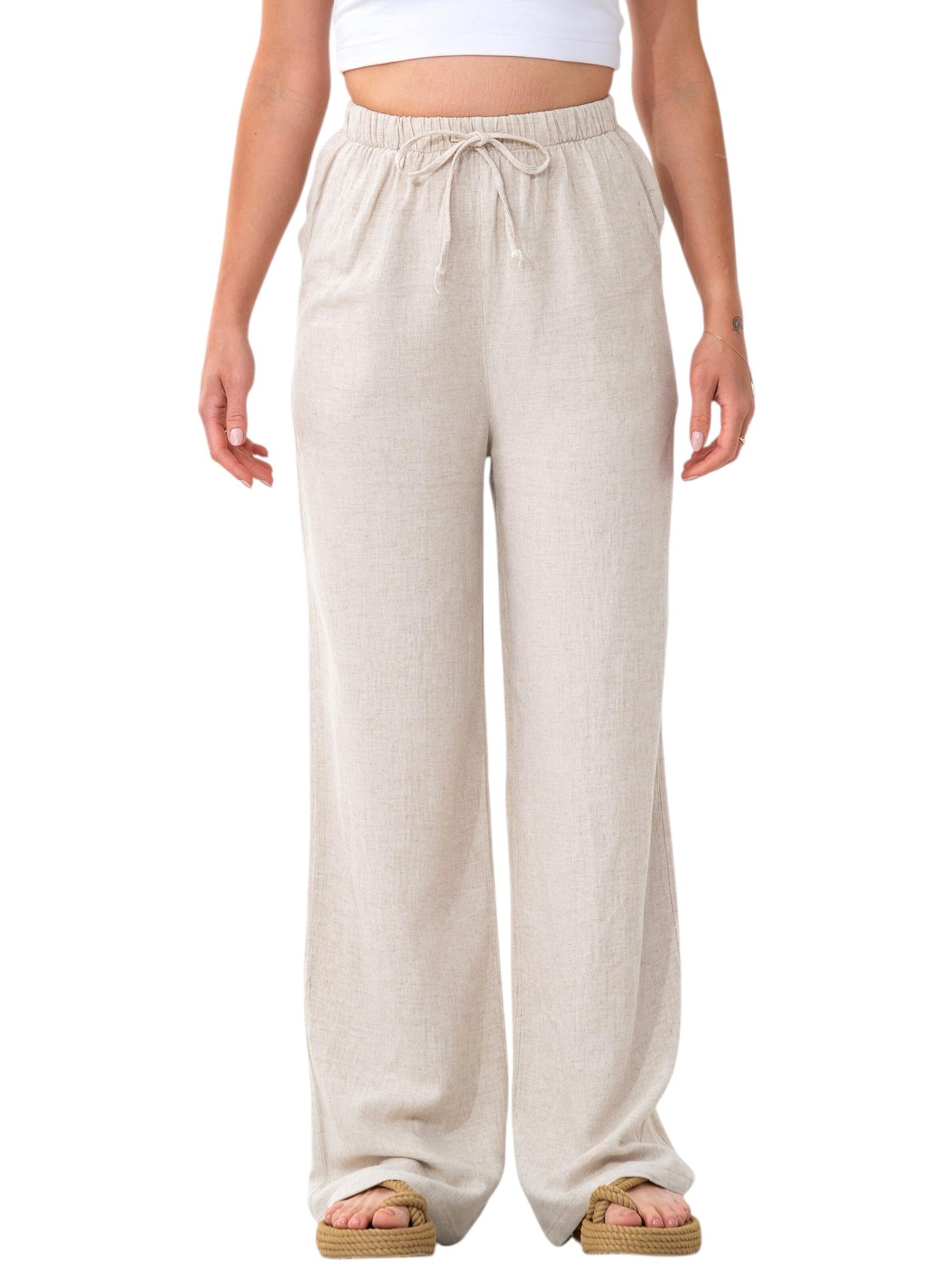 WENOR Wide leg Broek 'SAIRA' in Beige