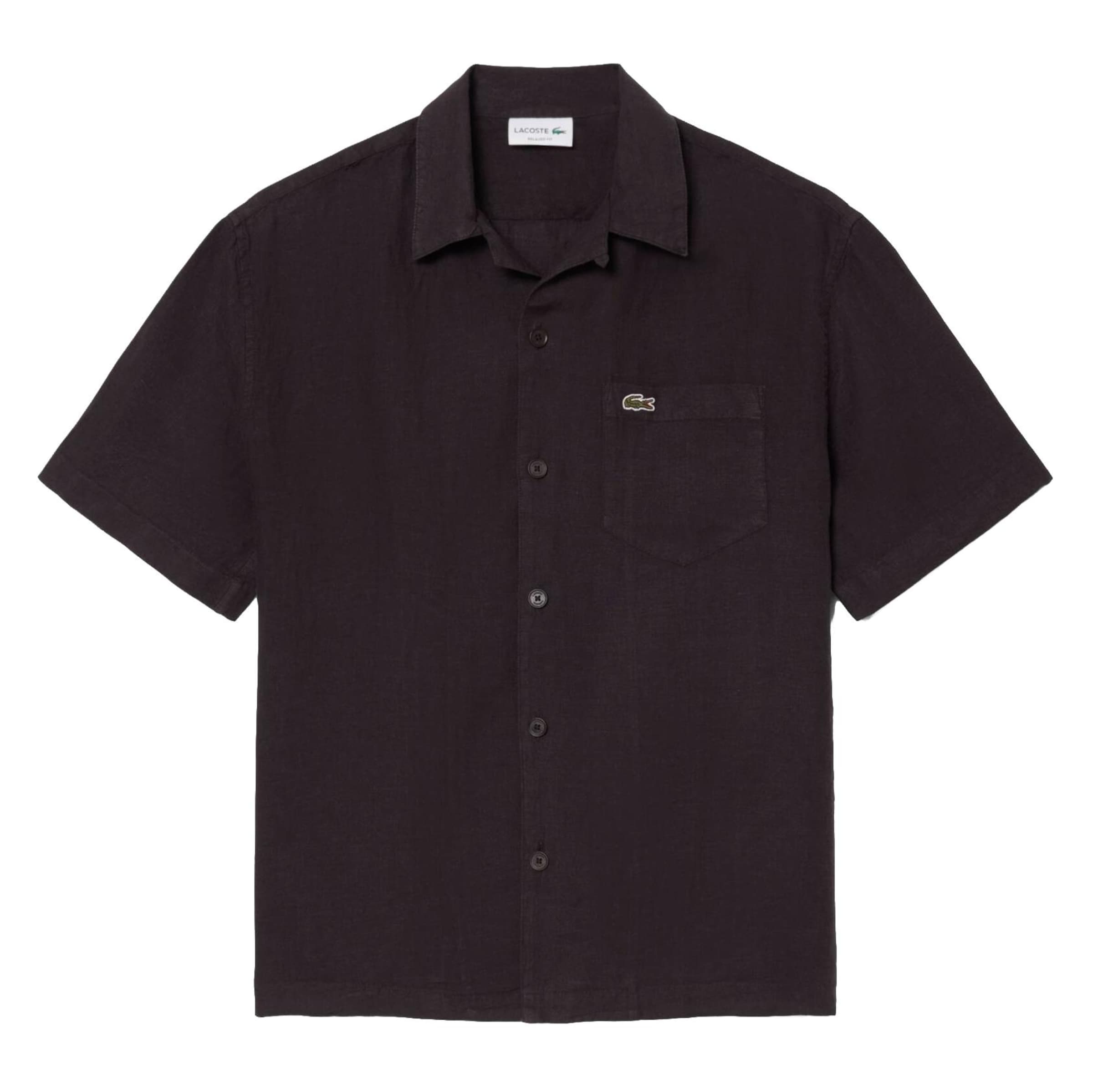 LACOSTE Comfort fit Button Up Shirt in Brown: front