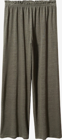 MANGO Wide leg Broek in Groen: voorkant