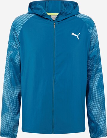 PUMA Sportjacke 'RUN FAVORITE AOP' in Blau: predná strana