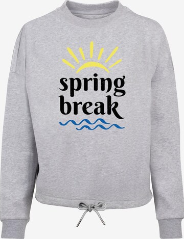 Merchcode Sweatshirt 'Spring Break' in Grijs: voorkant