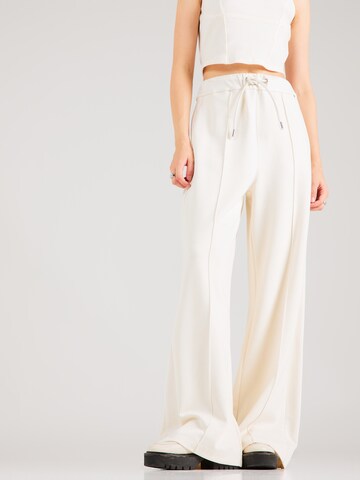 Wide Leg Pantalon 'Emaesa' BOSS Black en blanc : devant