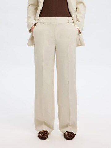 SELECTED FEMME Wide leg Pleated Pants in Beige: front