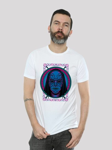 F4NT4STIC Shirt 'Harry Potter Neon Death Eater Mask' in White: front
