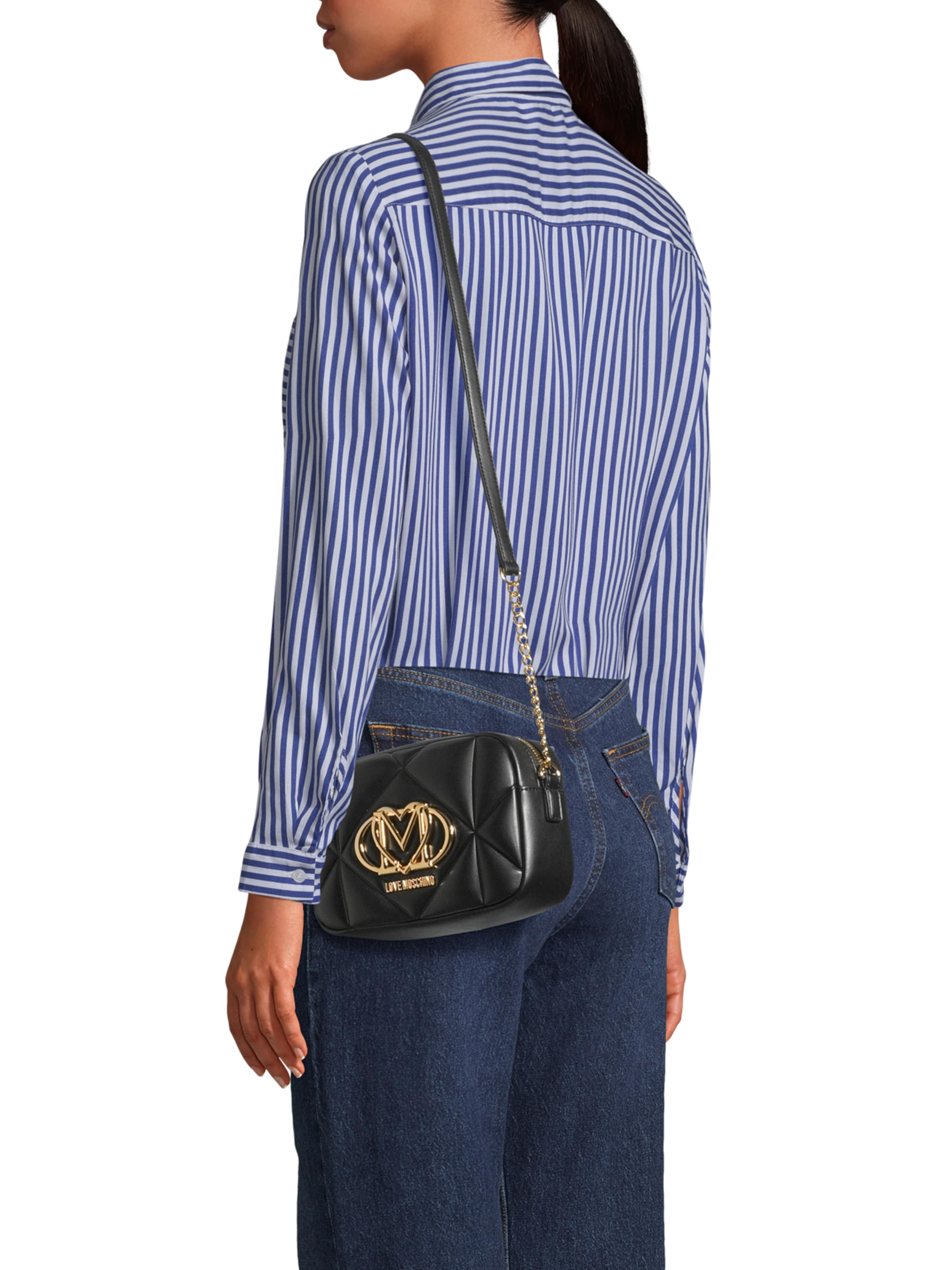 Love Moschino Crossbody Bag in Black: front