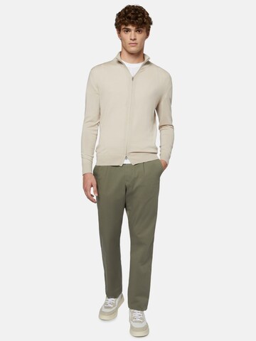 Boggi Milano Slim fit Pleat-front trousers in Green