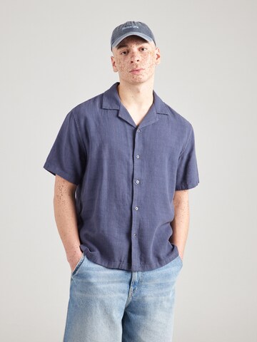 Abercrombie & Fitch Regular fit Overhemd in Blauw: voorkant