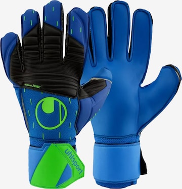 UHLSPORT Athletic Gloves in Blue: front