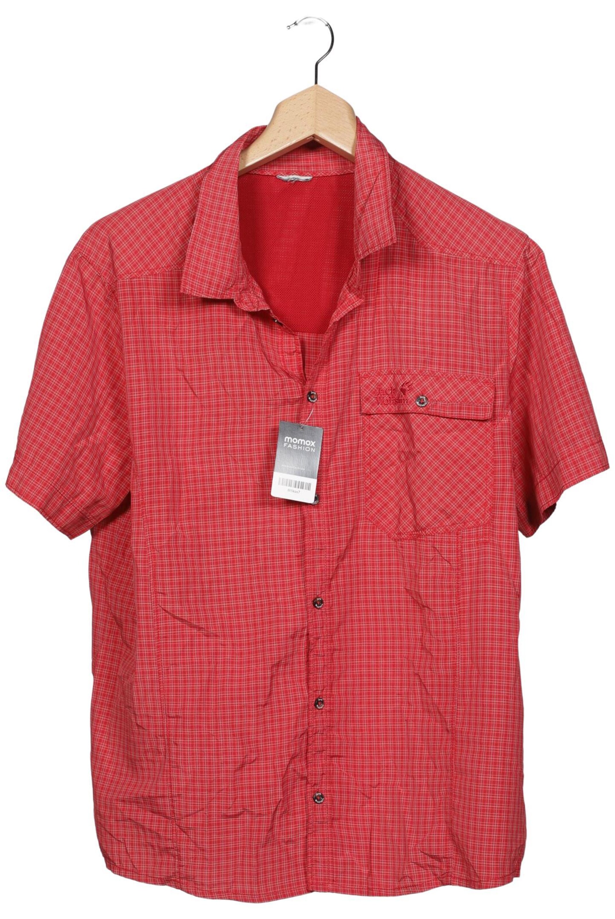 JACK WOLFSKIN Button Up Shirt in 5XL in Red: front