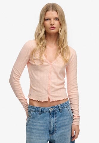 Cardigan 'Athletic Essential Pointelle' Superdry & Co en orange : devant