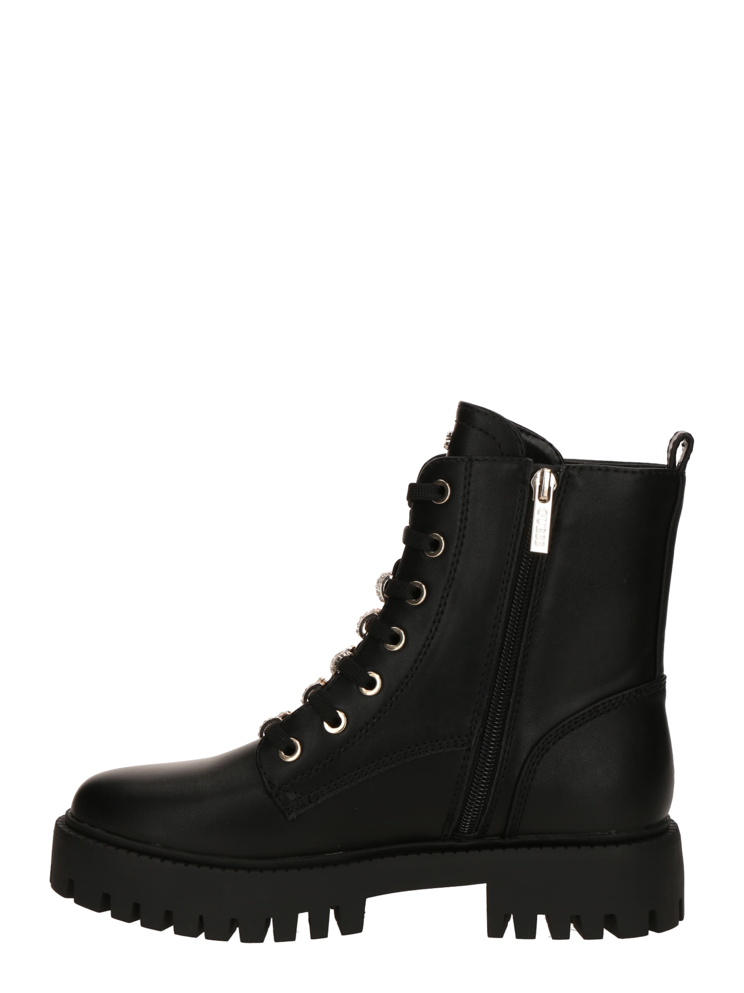 GUESS Schnürstiefelette 'FIONAA' in Schwarz