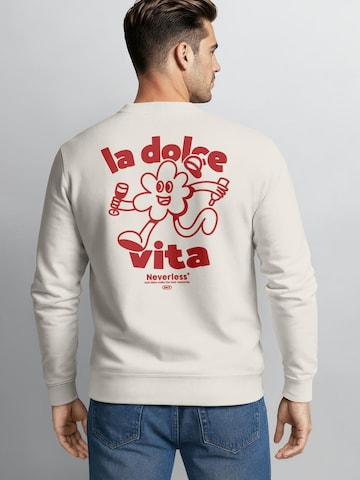 Neverless Sweatshirt 'La dolce Vita' in Beige