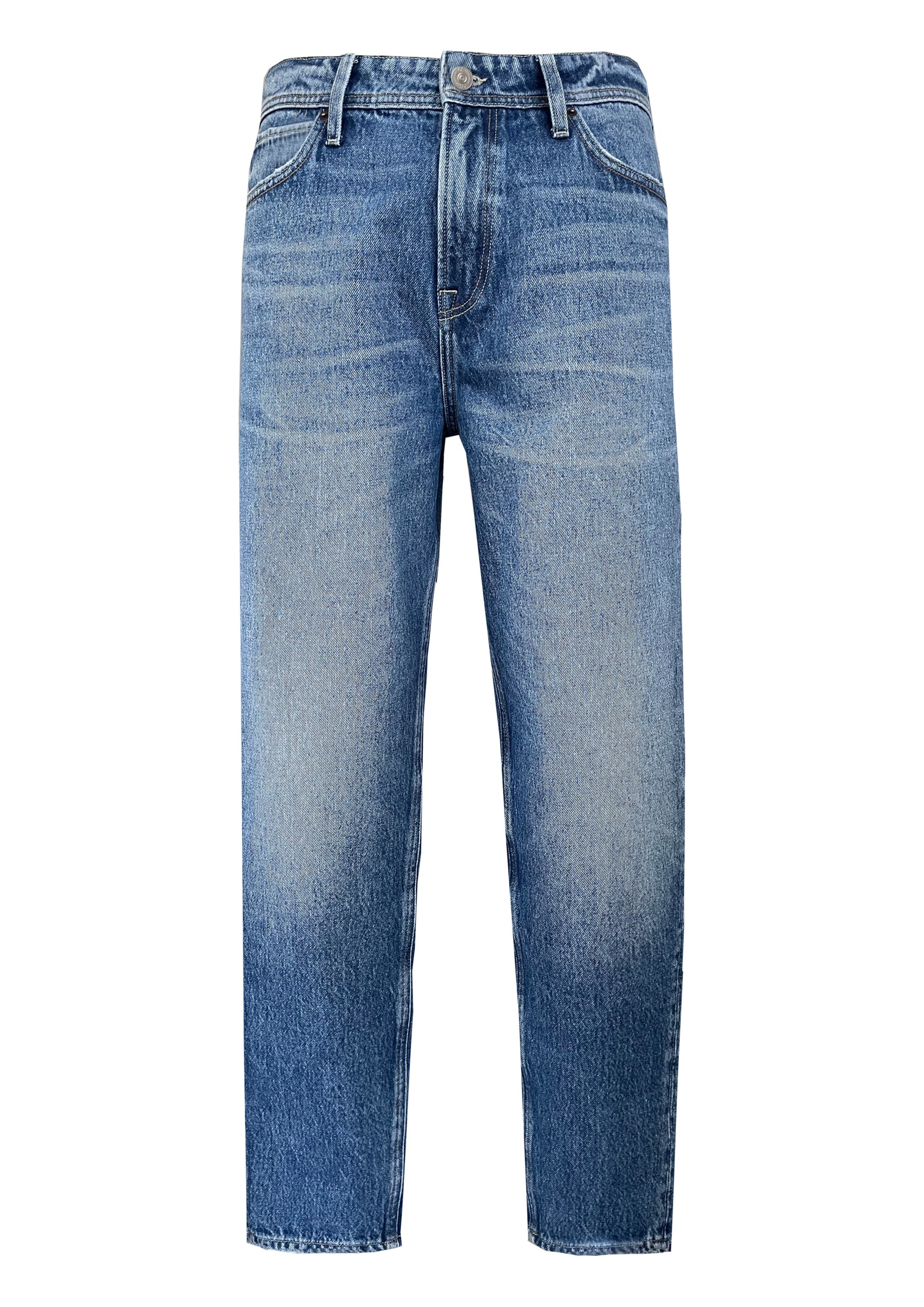 QS Tapered Jeans in Blauw: voorkant