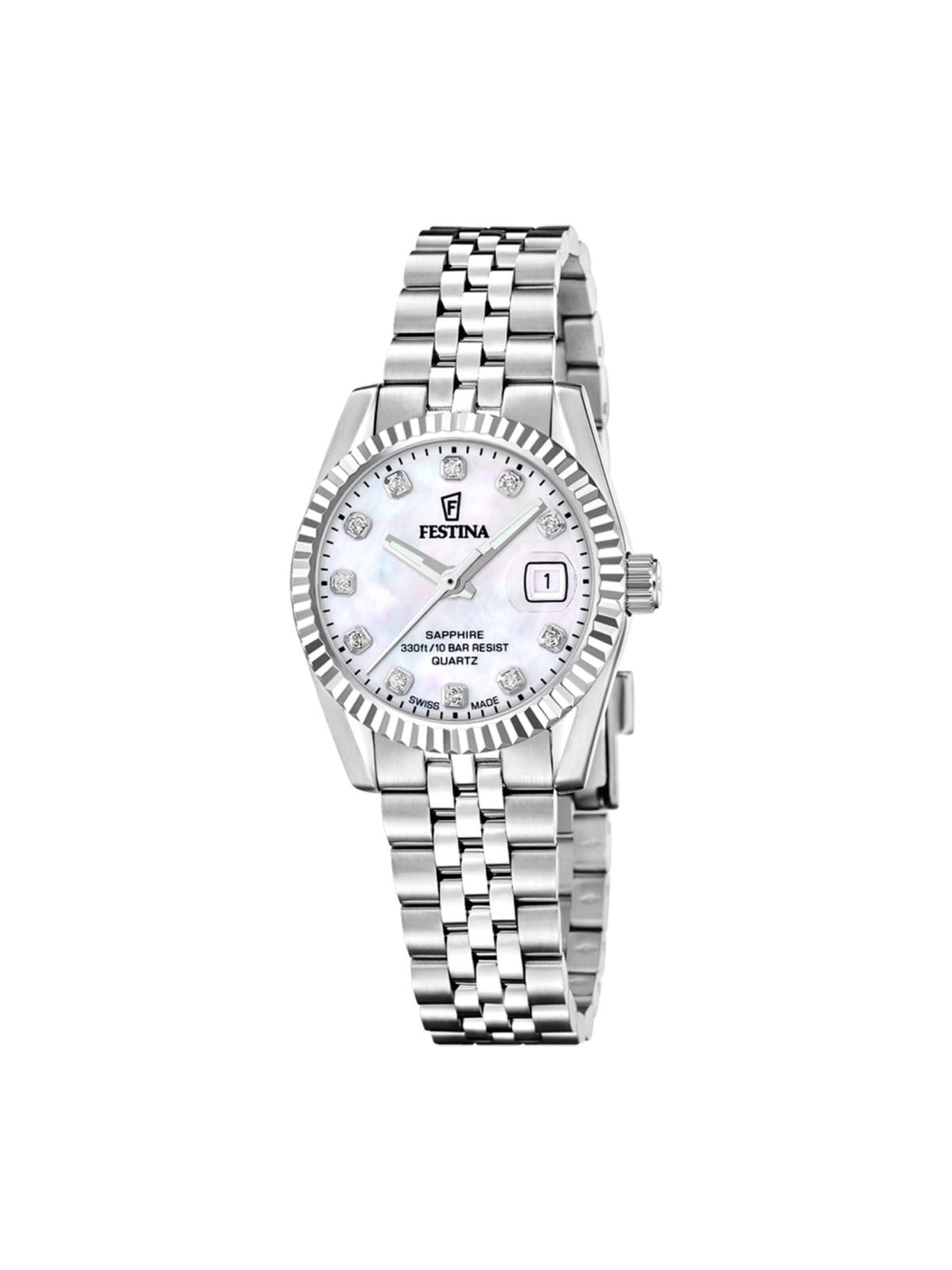 Montre à affichage analogique FESTINA en argent : devant